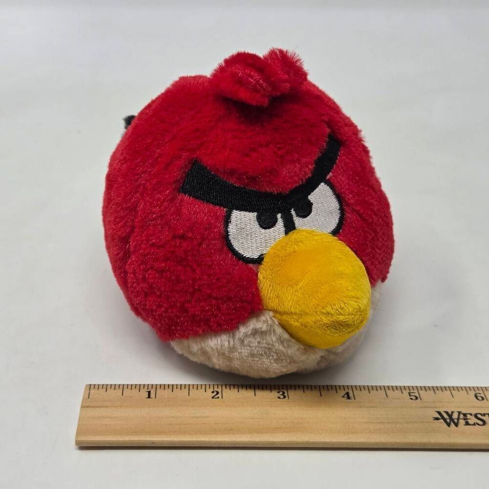 ANGRY BIRDS COMMONWEALTH  TERENCE RED BIRD PLUSH STUFFED ANIMAL 5" 2010